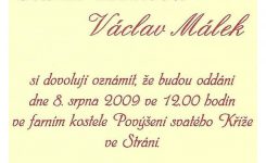 Svatba Elišky Zetkové a Václava Málka
